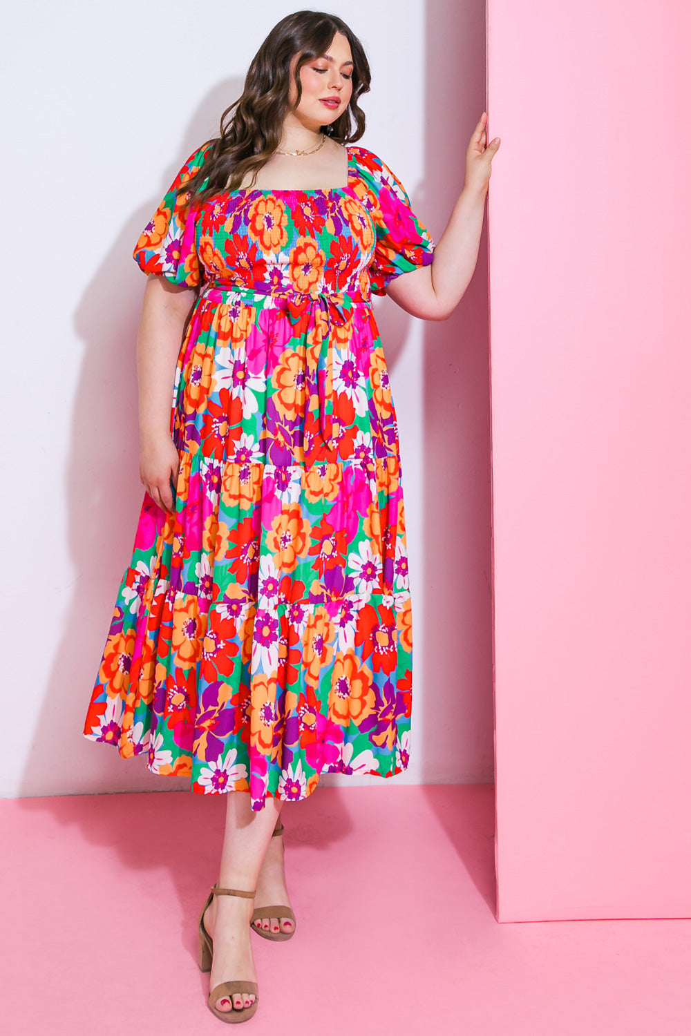 EVERYONE'S DESIRE WOVEN MIDI DRESS Flying Tomato